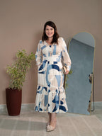 Vestido Max Franzido Viscose Estampa